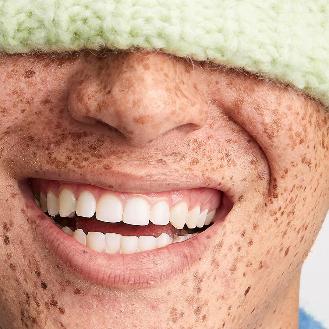 Patient smiling at Breeze Dental office in Austin Texas